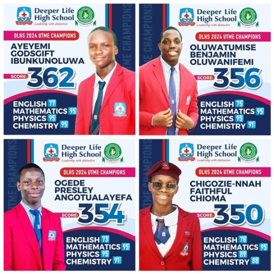 174 deeper life high school students score above 300 in utme - nigeria newspapers online