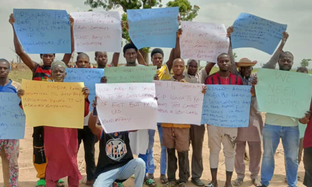 Fct natives protest alleged takeover of land by property developers - nigeria newspapers online