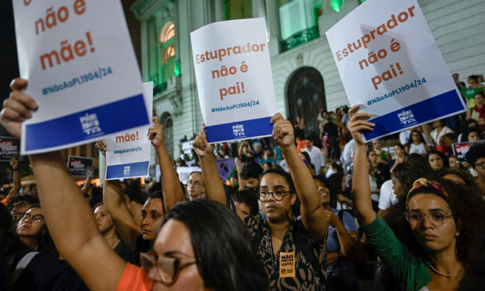 ‘A girl is not a mother’: Brazilians protest tough abortion bill