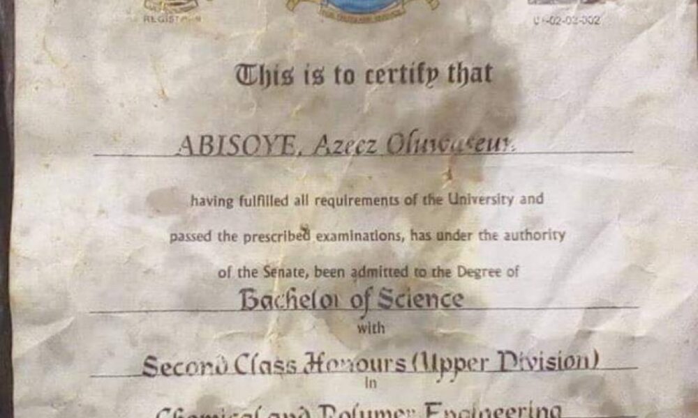 Our certificate used in wrapping suya invalid lasu - nigeria newspapers online