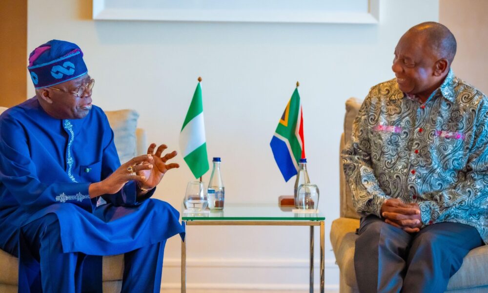 Tinubu and Ramaphosa talk African challenges in Johannesburg