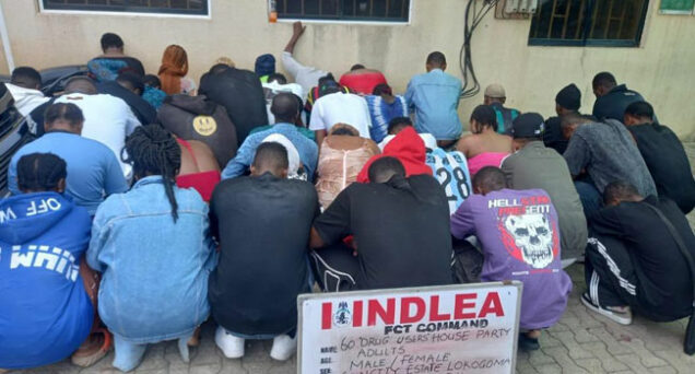 Ndlea operatives bust abuja drug party grab 60 suspects - nigeria newspapers online