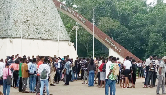 FUNAAB students protest colleague’s death, poor healthcare