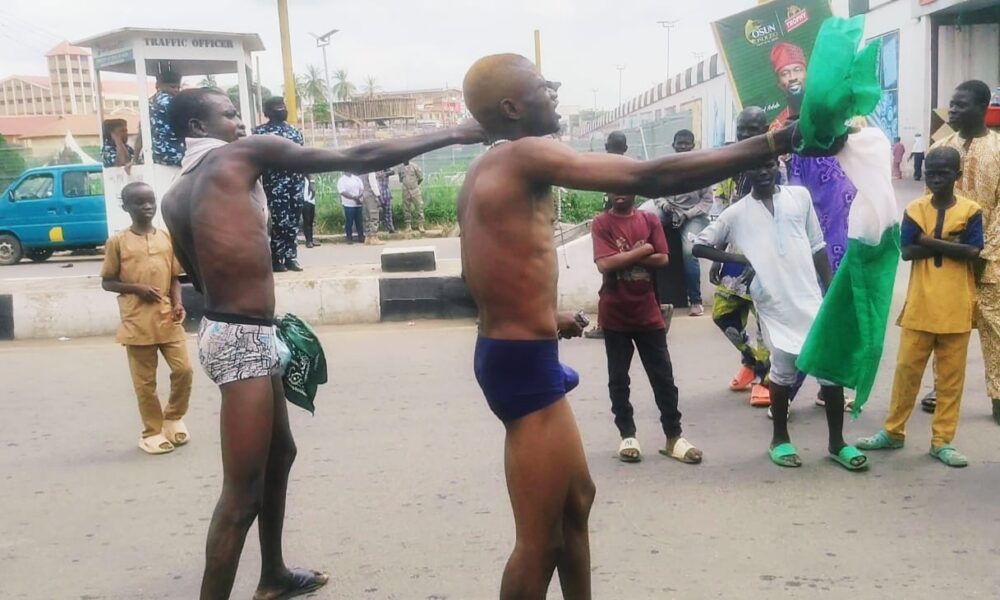 #endbadgovernance protesters strip naked in osun - nigeria newspapers online