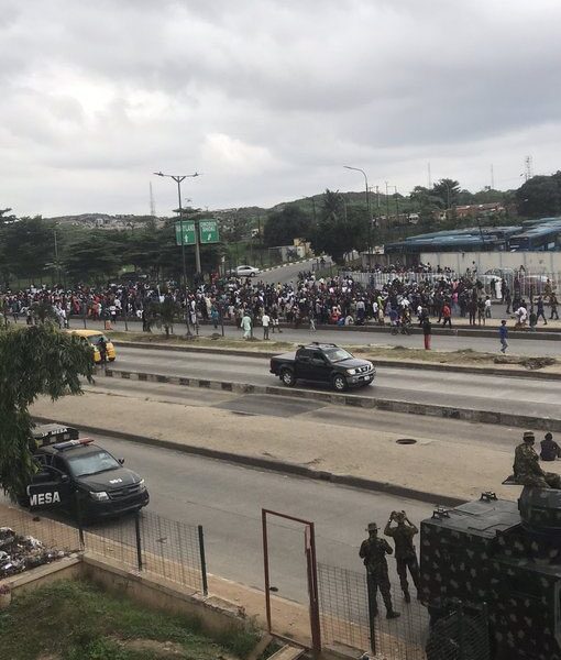 Protesters chased away from lagos venue - nigeria newspapers online