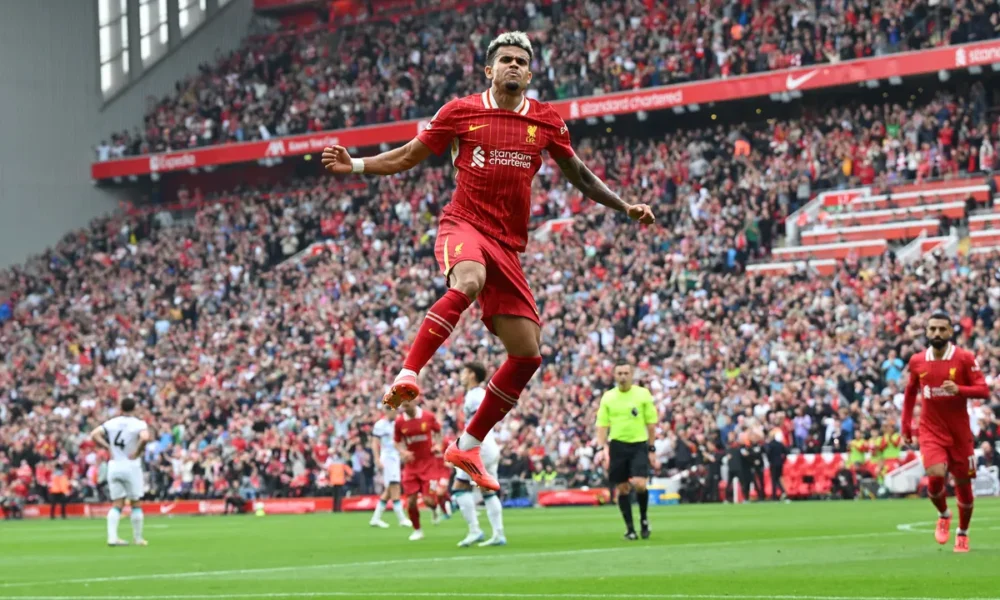 Diaz fires liverpool to top of premier league - nigeria newspapers online