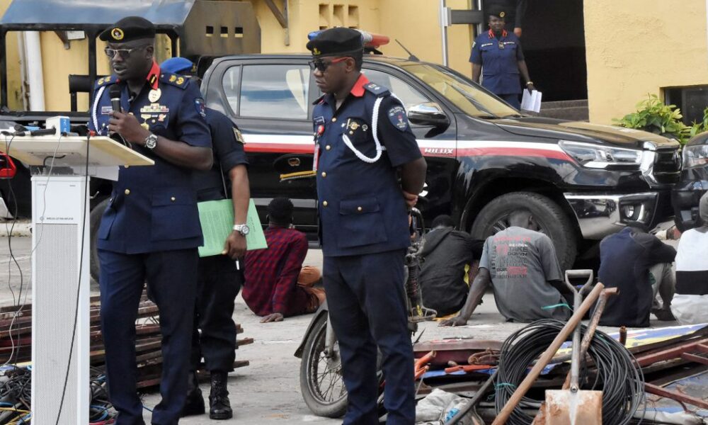 Fct nscdc arrests suspected vandals responsible for n5m infrastructure damage - nigeria newspapers online