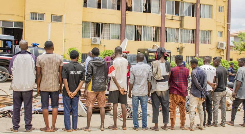 Nscdc arrests 13 suspected vandals of infrastructure worth over n5m - nigeria newspapers online