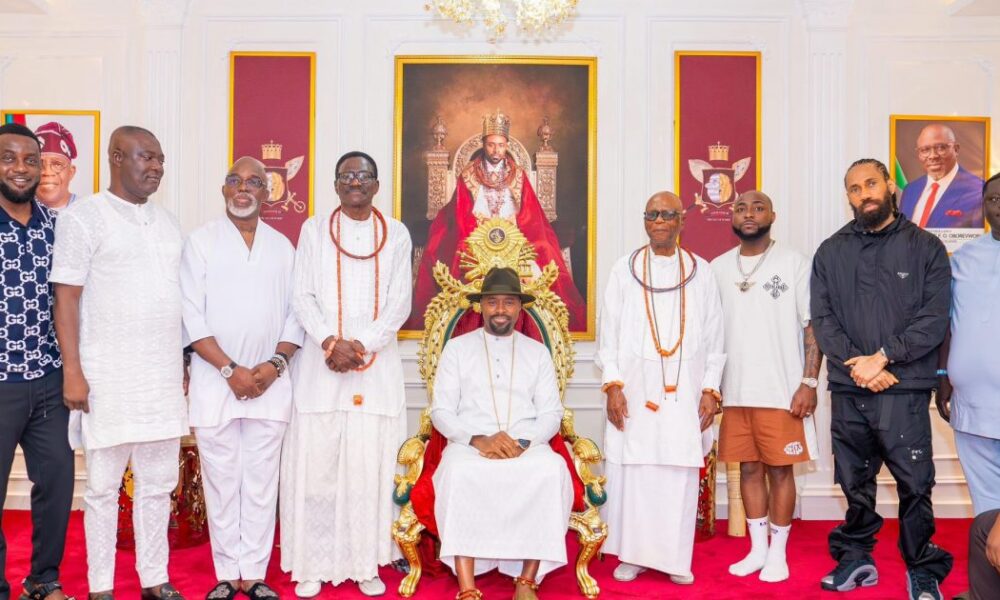 pictorial warri again davido phyno others visit olu of warri - nigeria newspapers online