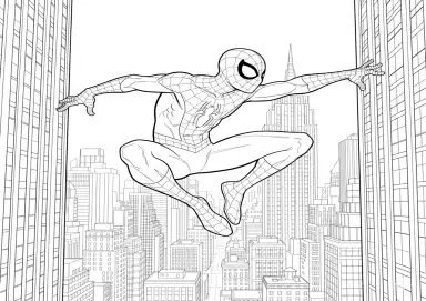 Homem-Aranha escalando prédios em Nova York