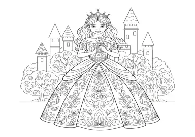 Princesa em um jardim real