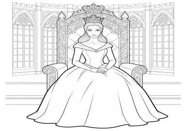 Princesa sentada em um trono