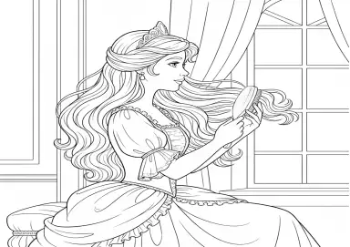 Princesa e seus cabelos longos