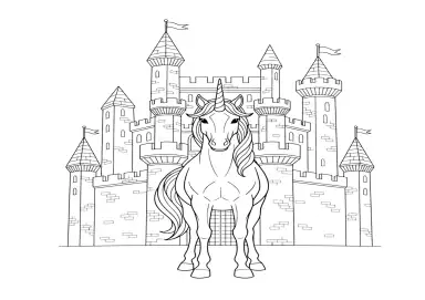 Unicórnio e Castelo