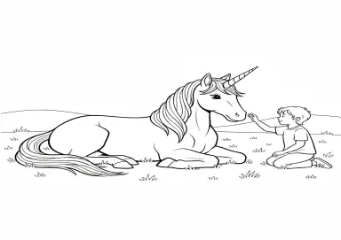 Unicórnio com Criança