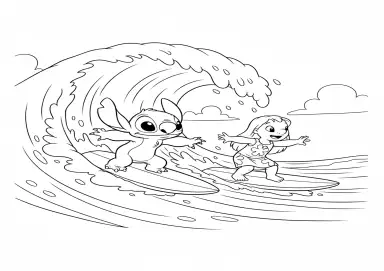 Lilo e Stitch Surfando