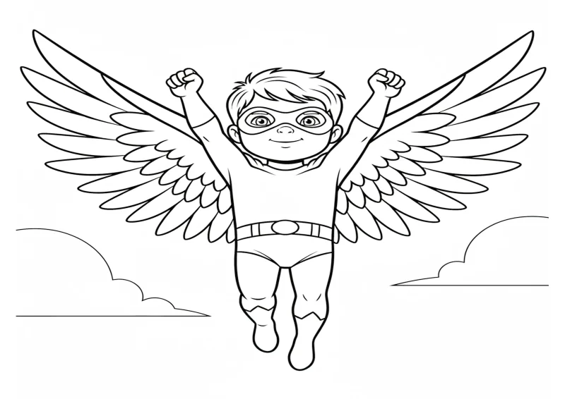 Criança Fantasiada de Voo