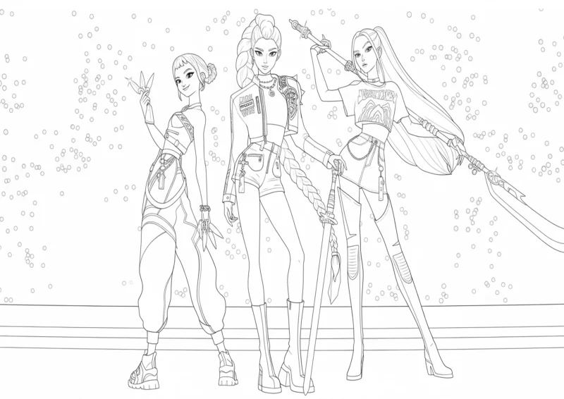 As Guerreiras K-pop em Formação de Batalha