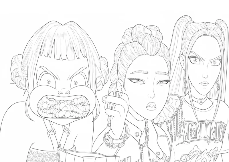 Guerreiras do K-pop Expressões Engraçadas