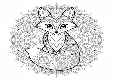 Raposa Mandala Simetria Geométrica