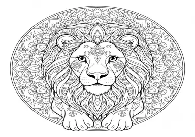 Leão Mandala Rei dos Animais