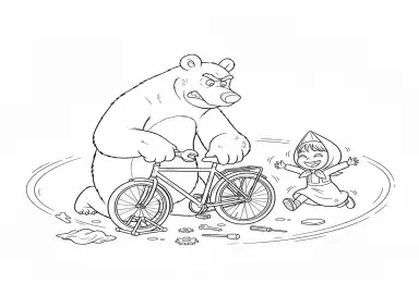 Urso Consertando Bicicleta