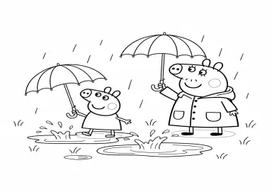 Dia de Chuva Com Guarda-Chuvas