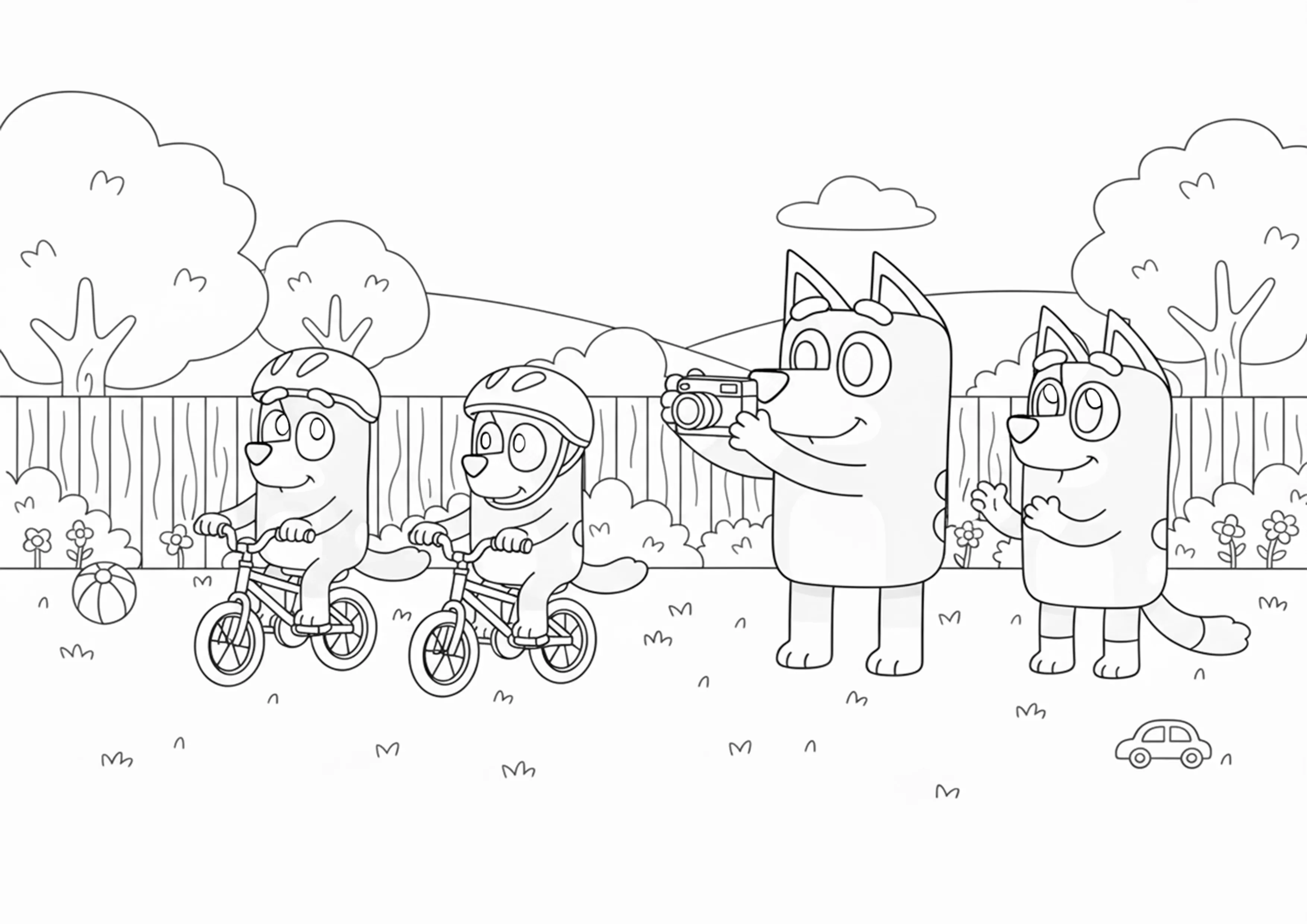 Bluey e Bingo Andando de Bicicleta