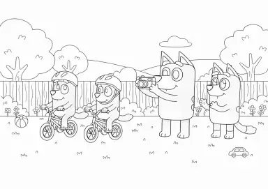 Bluey e Bingo Andando de Bicicleta