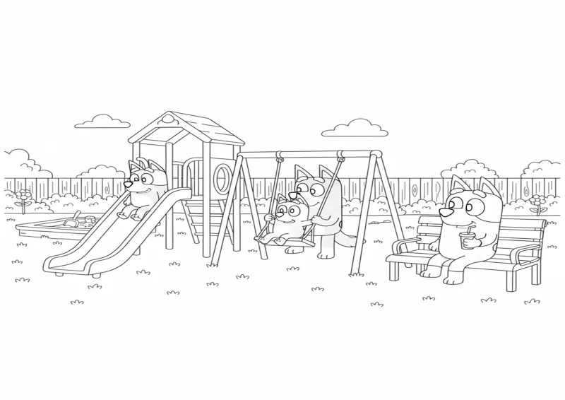 Bluey e Bingo no Parquinho