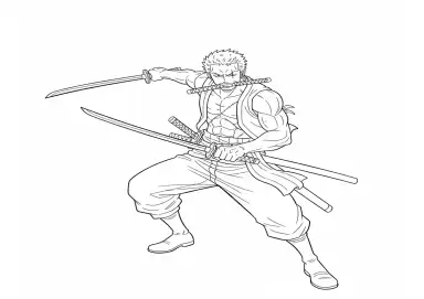 Zoro Com Três Espadas
