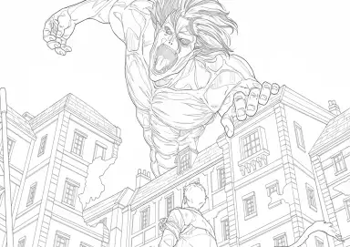 Attack on Titan – Titã de Eren Atacando na Cidade