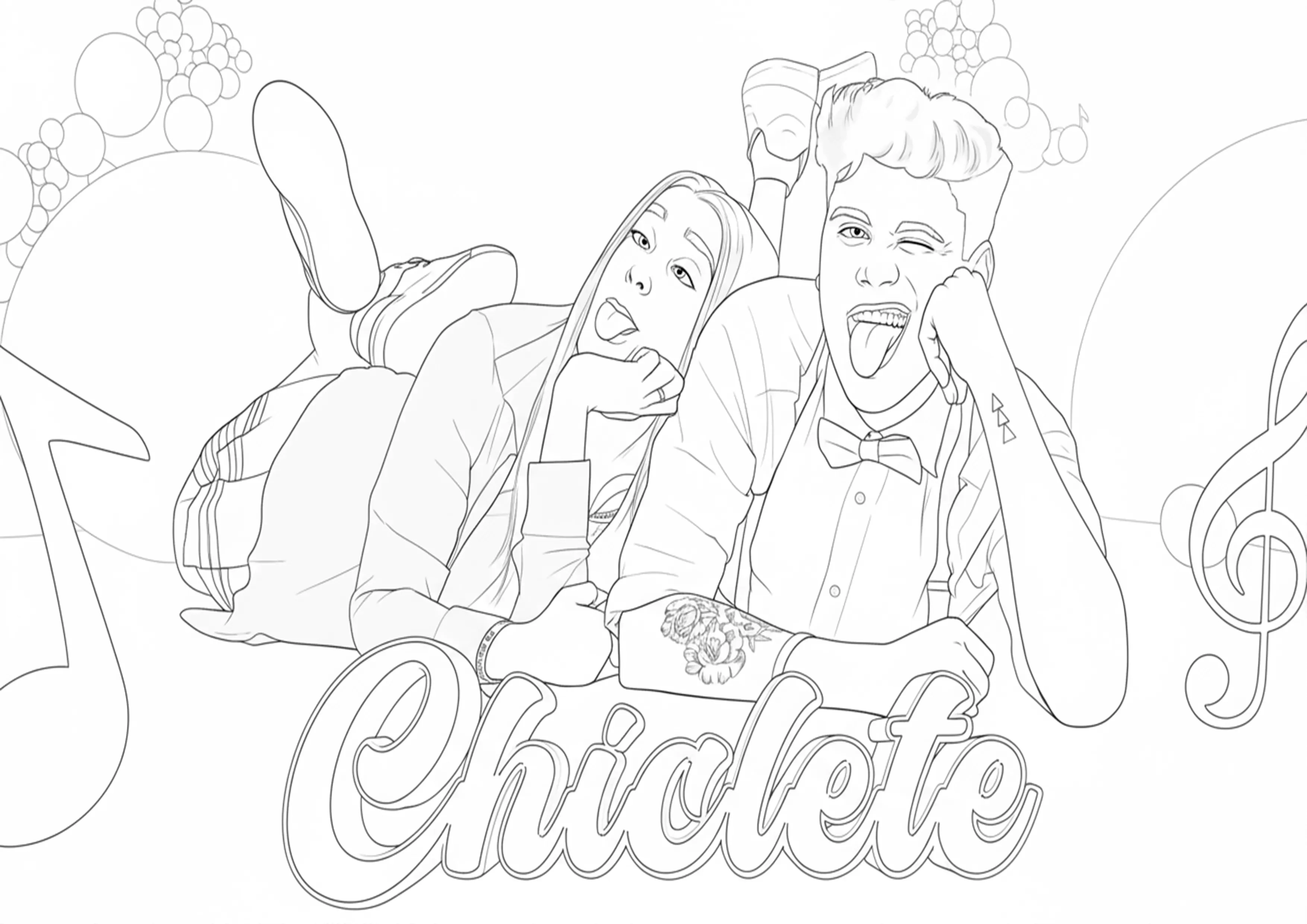 Emilly Vick e Robson desenho Chiclete