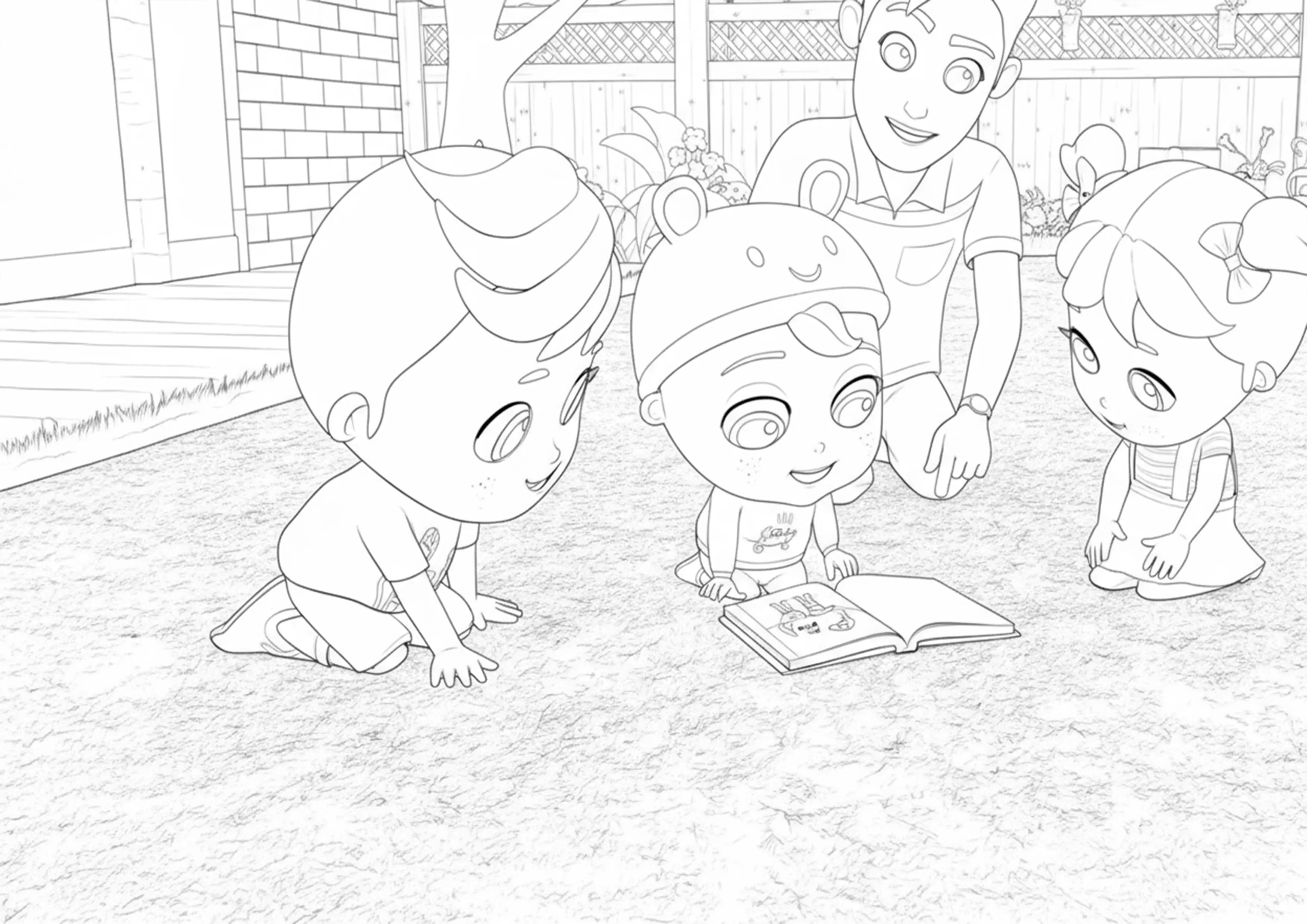 Crianças Lendo Com o Papai Little Angel