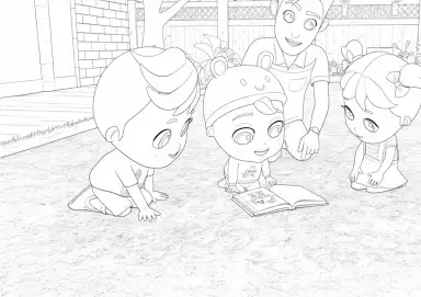 Crianças Lendo Com o Papai Little Angel