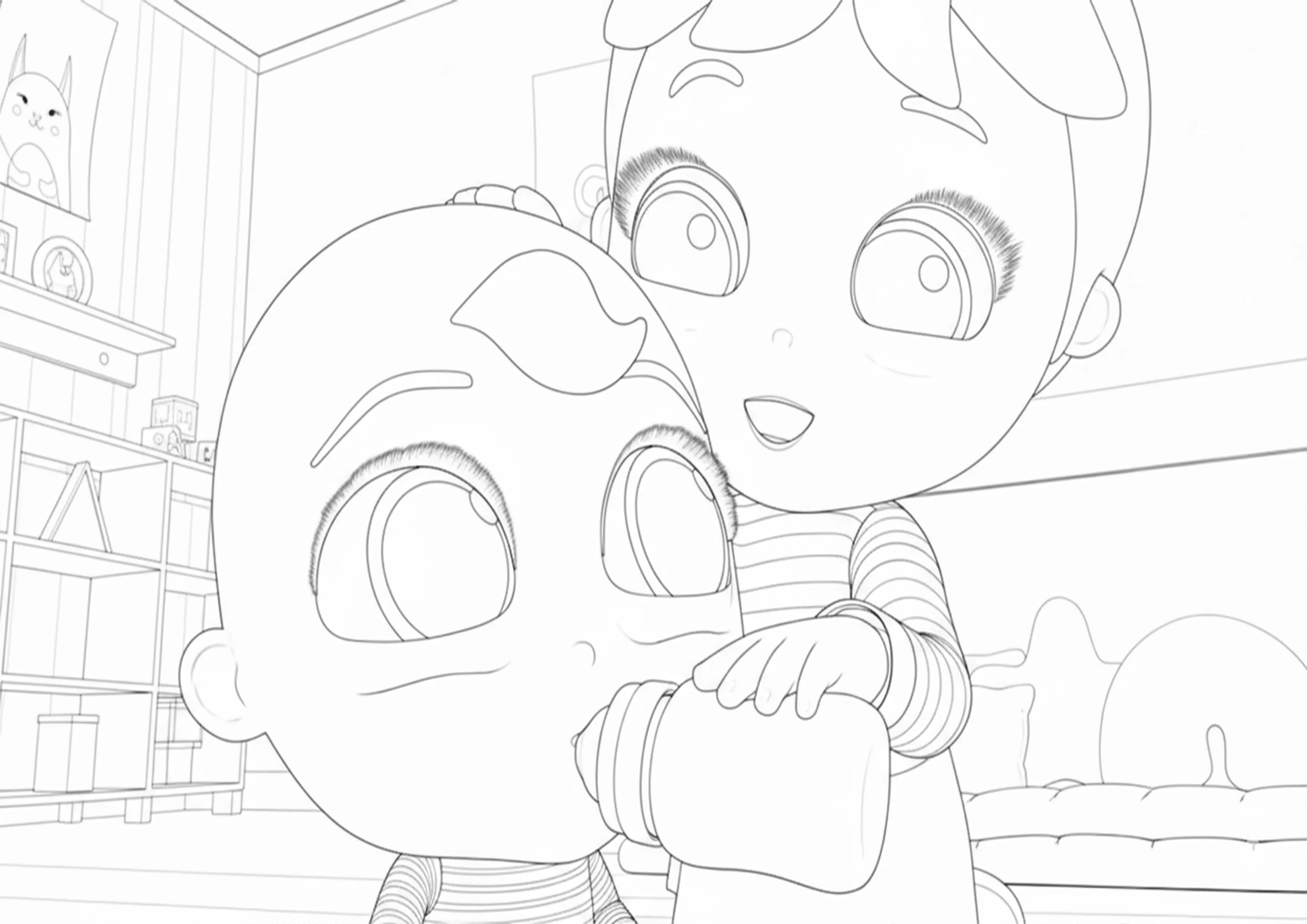 Irmã Alimentando o Bebê Little Angel