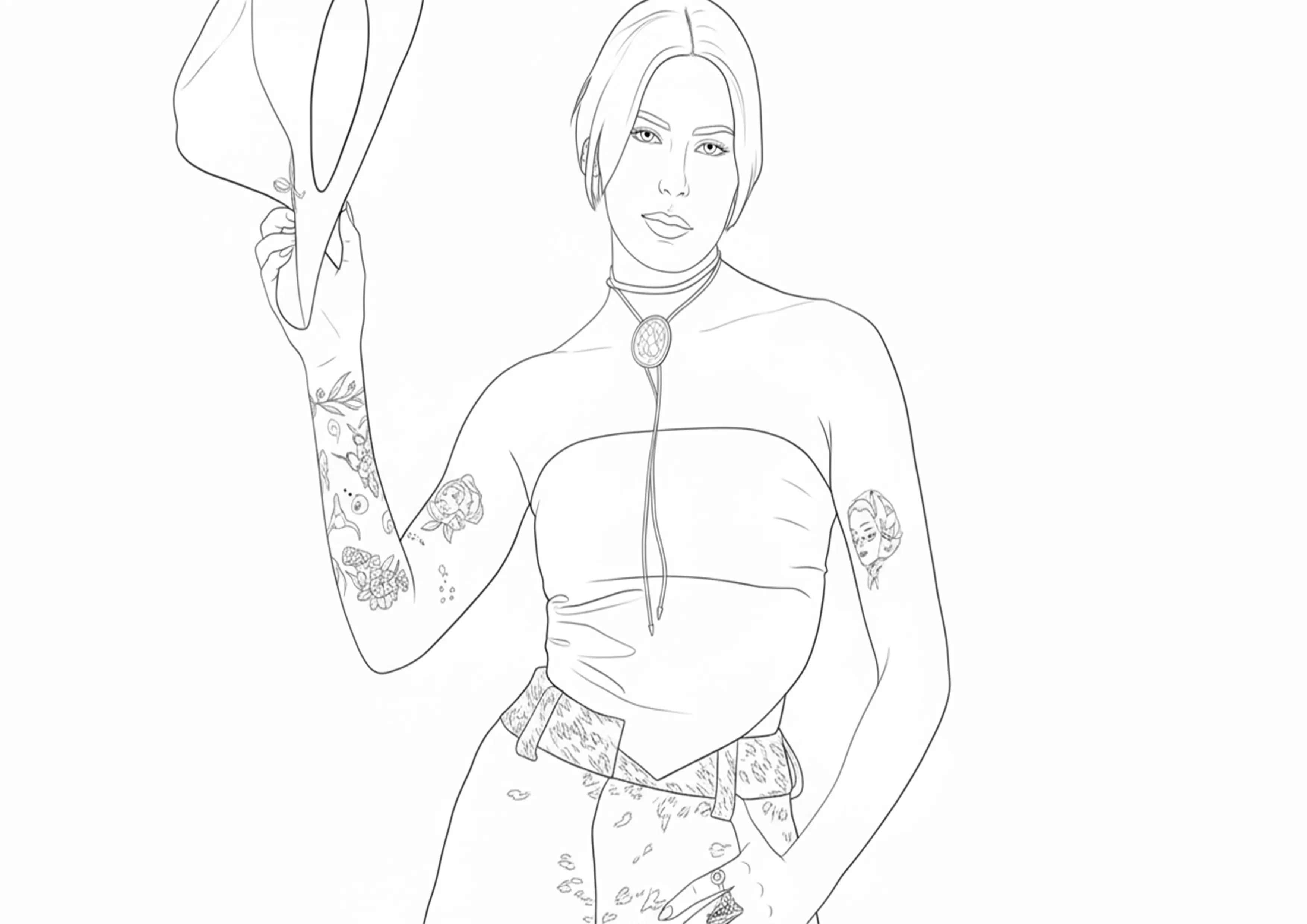 Ana Castela Com Chapéu Para Colorir