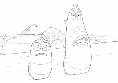 Larva Island Red e Yellow na Praia