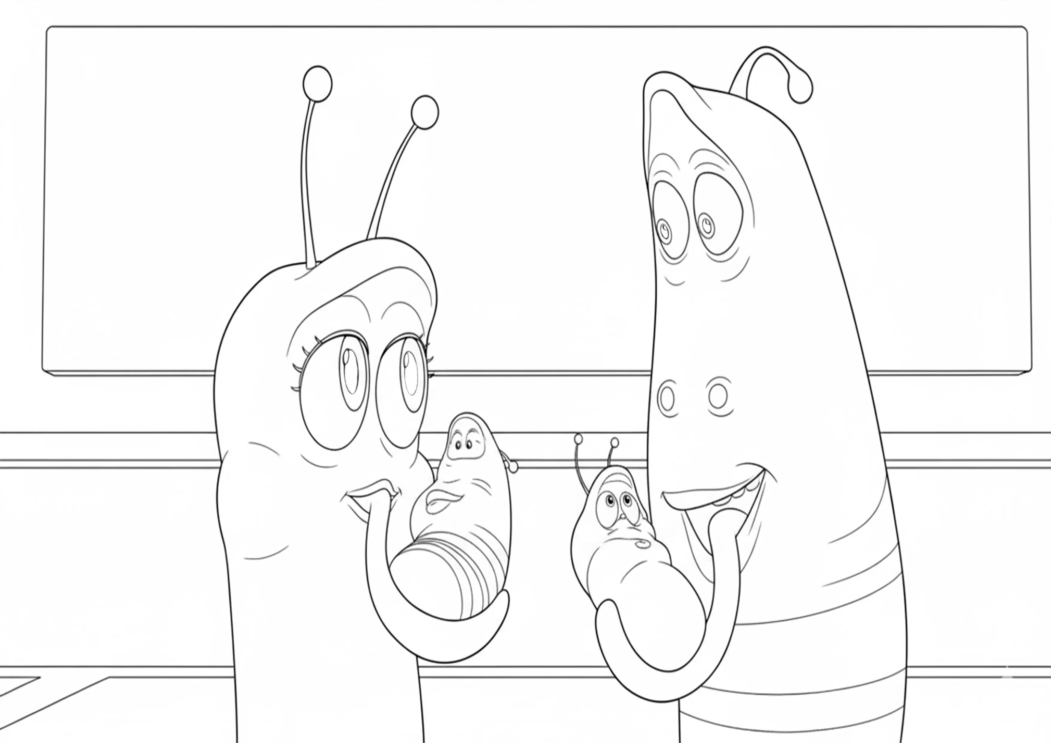 Pink e Yellow Com Seus Filhotes