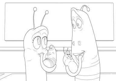 Pink e Yellow Com Seus Filhotes