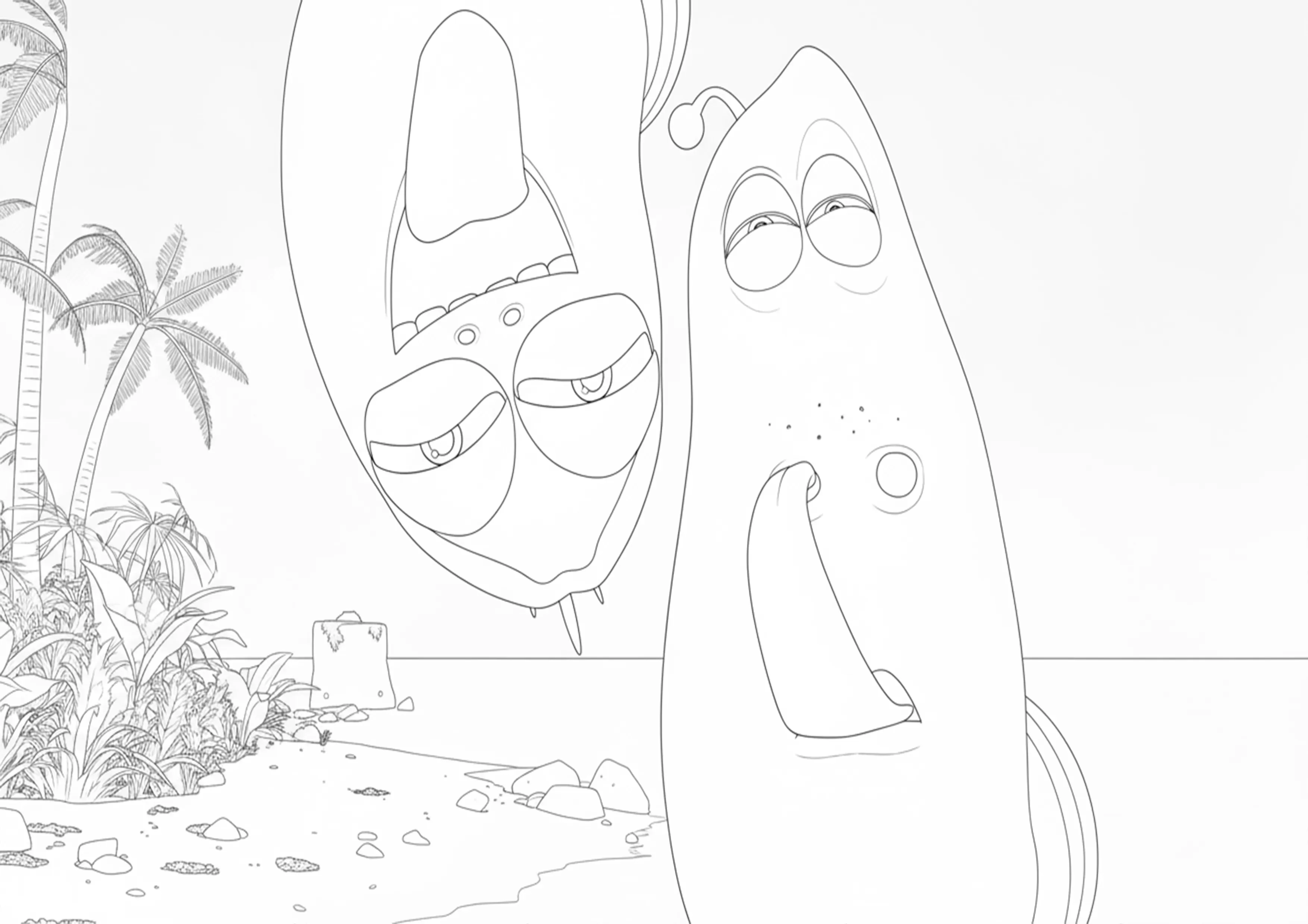 Red e Yellow em Cena Engraçada na Ilha