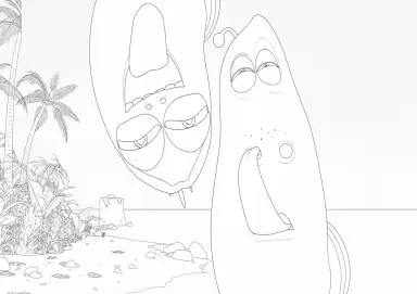 Red e Yellow em Cena Engraçada na Ilha