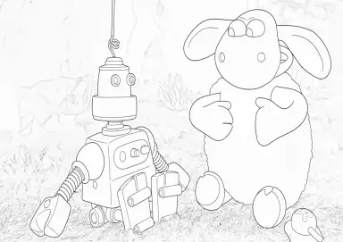 Timmy e o Robô Brincando no Campo