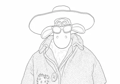 Shaun com Chapéu e Óculos