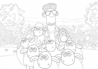 Shaun e Bitzer com o Fazendeiro