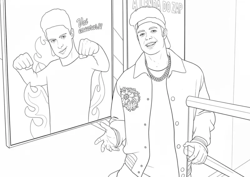 Desenho Enaldinho e A Lenda do Zap para Colorir