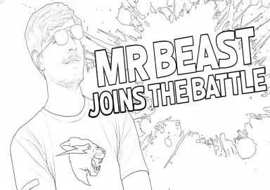 Desenho MrBeast Joins the Battle para Colorir
