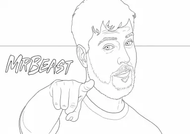 MrBeast Apontando para Colorir