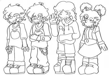 Torajo Morajo Linn e Zulmi de Corpo Inteiro para Colorir