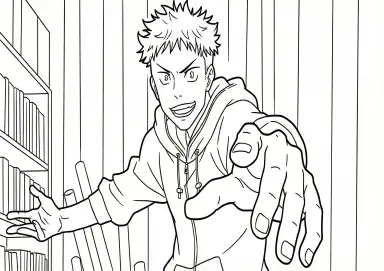 Yuji Itadori Pose Dinâmica Jujutsu Kaisen